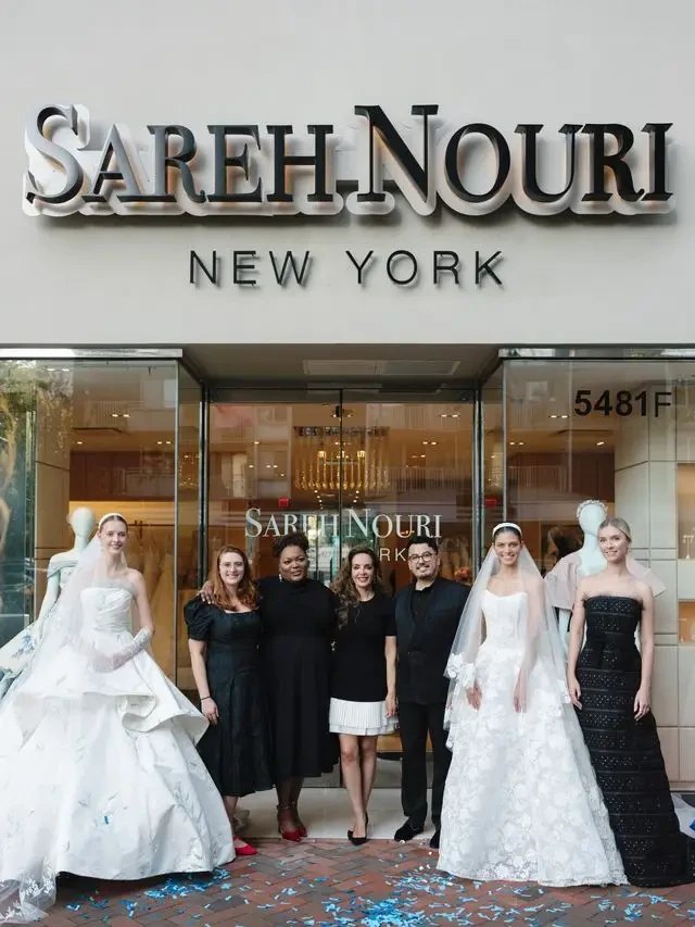 image shows sareh nouri and friends/family outside chevy chase location