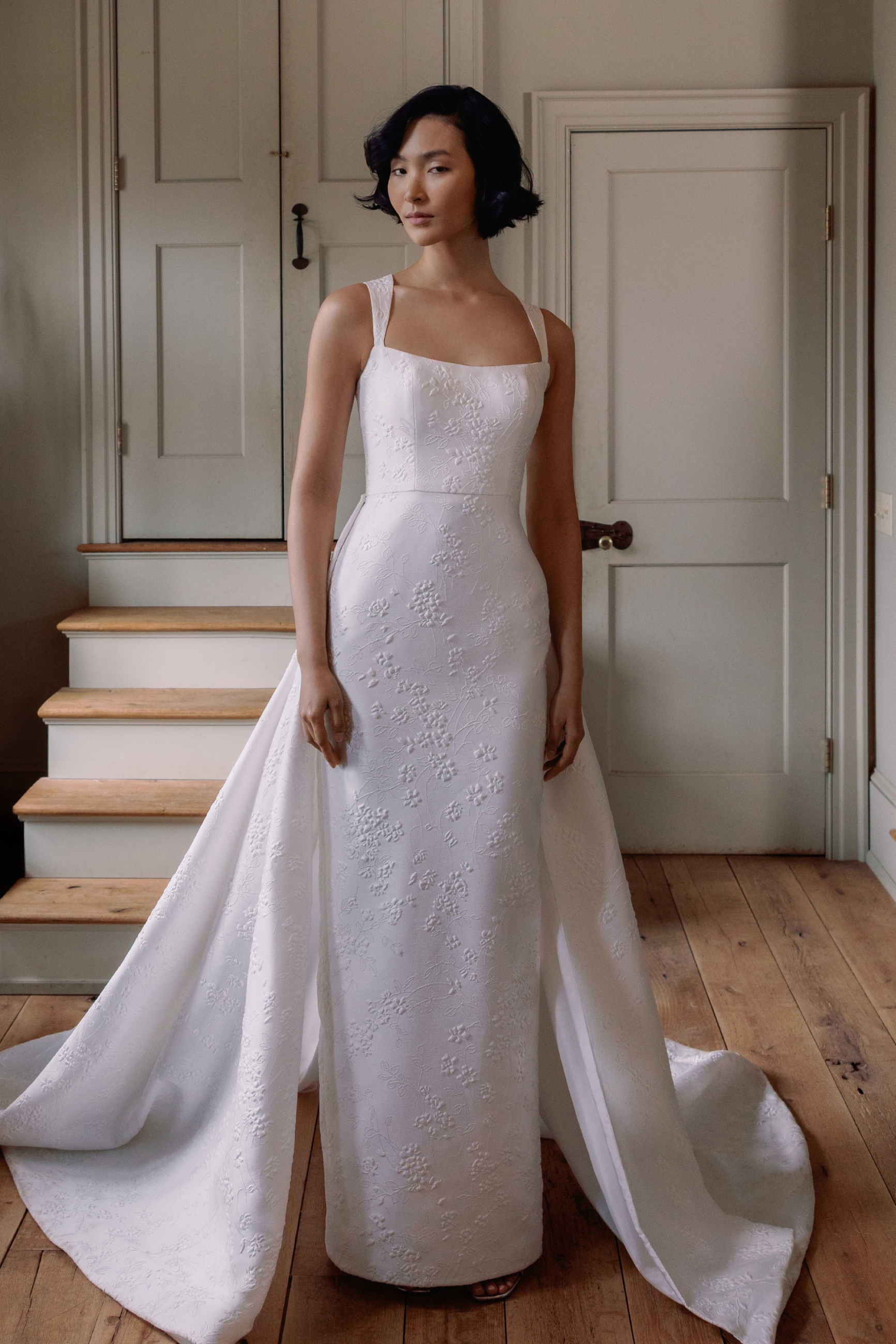Model wearing a Column style dress